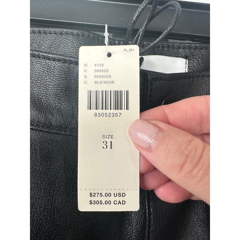 NEW ASKK NY Anthropologie Faux Leather Black Shorts 31 RARE HTF RETAIL $275 A50 - Picture 3 of 8